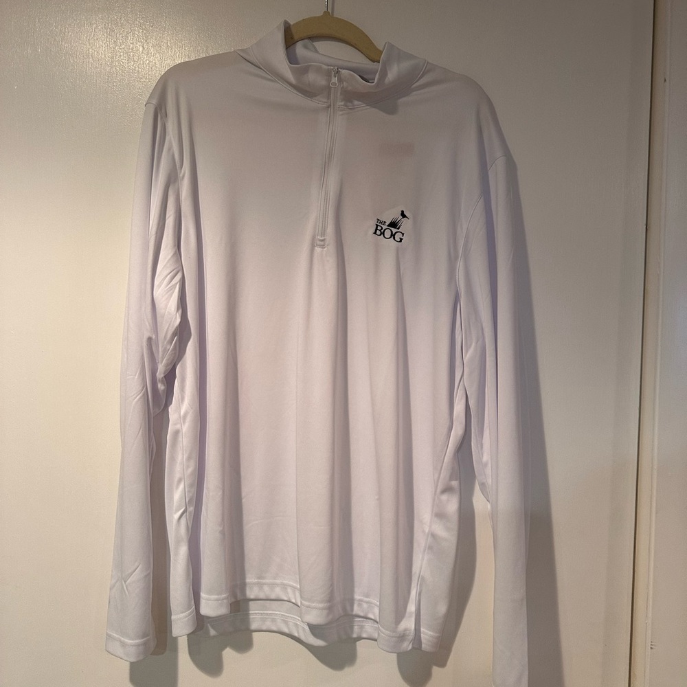 Men's White Zip Up Sweater